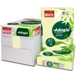 Adagio A3 Canary Pastel Yellow Coloured Printer Paper. Box & Ream