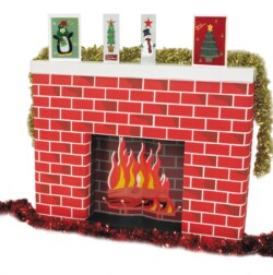 Life-size Christmas fireplace