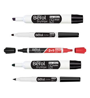 Berol DryWipe Marker Pen Set