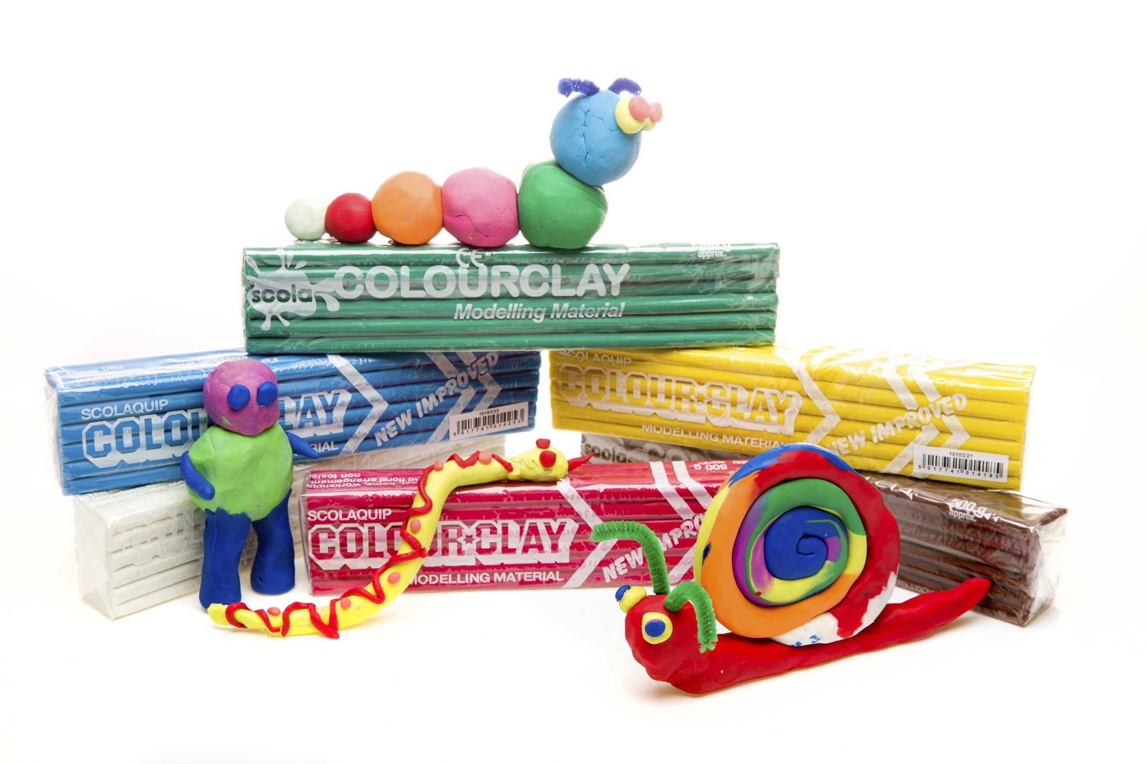 Scola 10103/20/A Colour Clay (Plasticine) 10Kg - 20 Assorted - 18 Colours