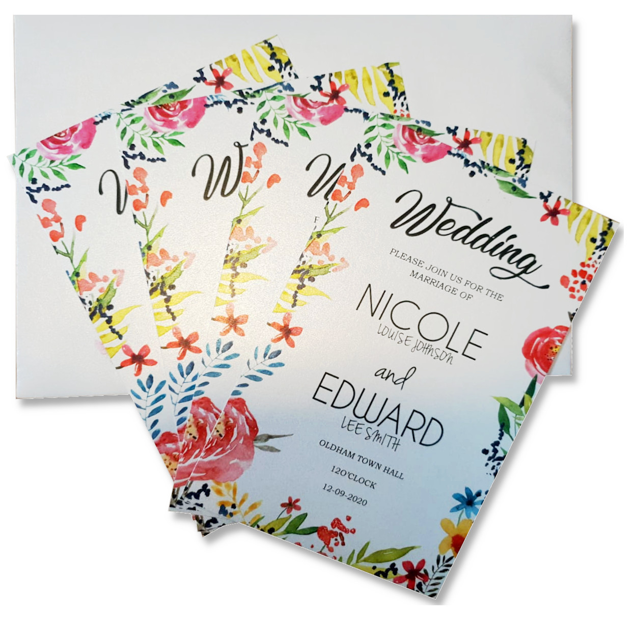 Pearl Wedding Invite Paper Card & Envelopes