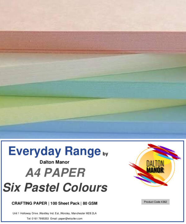 4362 Dalton Manor Pastel Coloured Papers