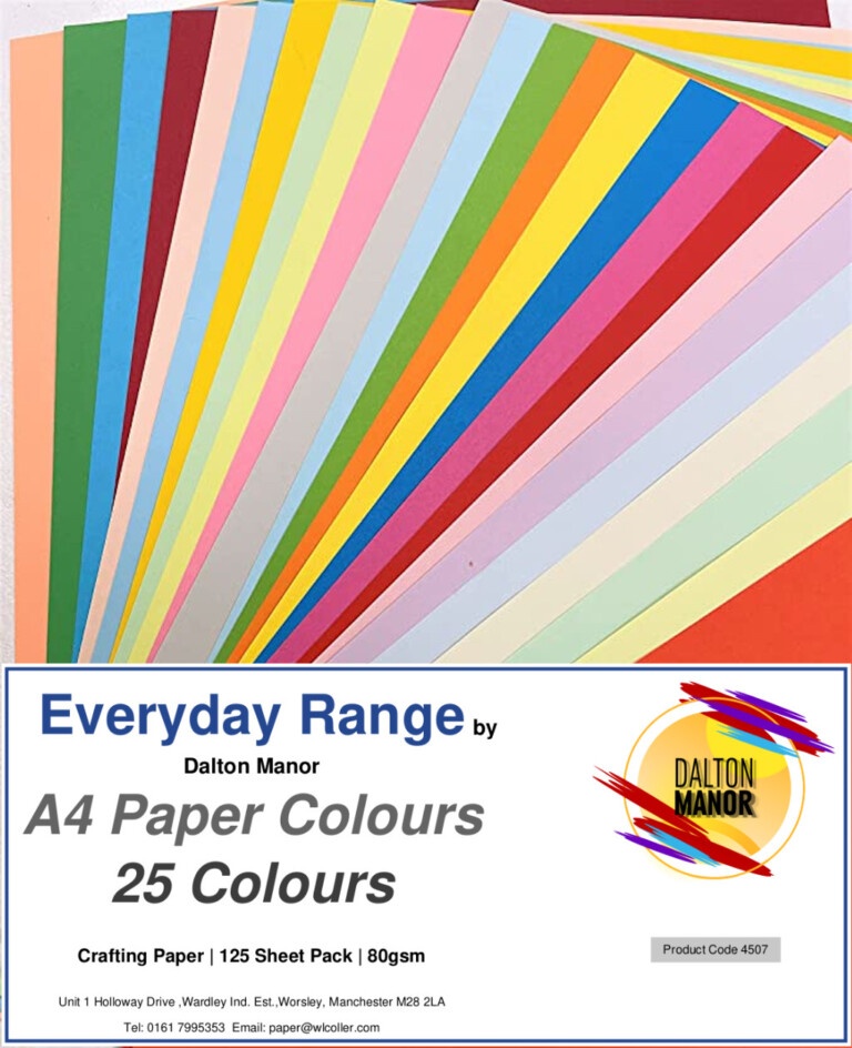 Dalton Manor A4 Mixed Coloured Paper PK125 - WL Coller Ltd
