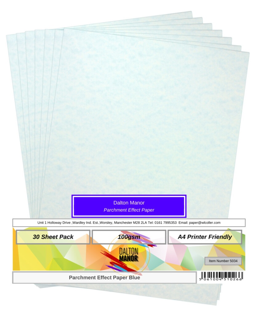 Dalton Manor Blue Parchment Paper