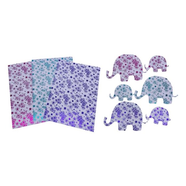 (300G) A4 PAPERDIENAMICS FOILED PERSIAN ELEPHANTS COLLECTION PK15